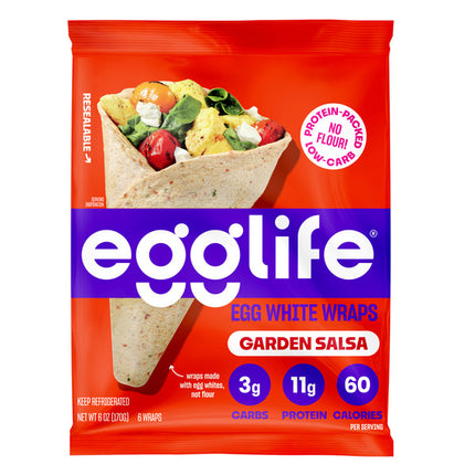 EggLife Garden Salsa Egg White Wrap 6 CT