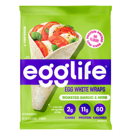 EggLife Roasted Garlic & Herb Egg White Wrap 6 CT