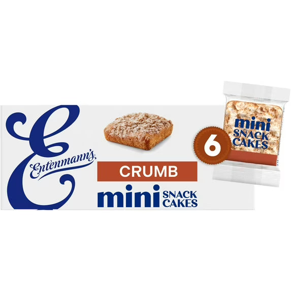 Entenmann'S Crumb Snack Cakes, 6 Packs, Cinnamon Sugar Mini Crumb Cakes, 12.25 Oz Box