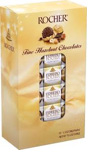 Ferrero Rocher, Premium Milk Chocolate Hazelnut, Chocolates for Gifting, 12 pk./1.3 oz.