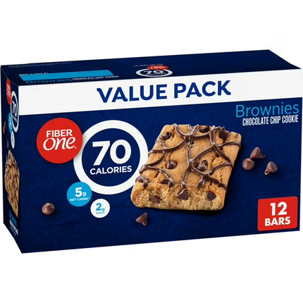 Fiber One Brownies, Chocolate Chip Cookie, Value Pack, 12 Ct, 10.6 Oz