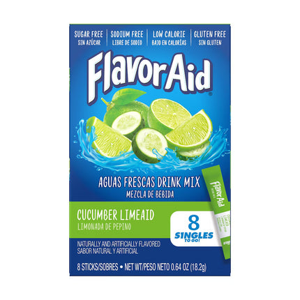 Flavor Aid Cucumber Limeade Drink Sticks, 8-pc Pack.