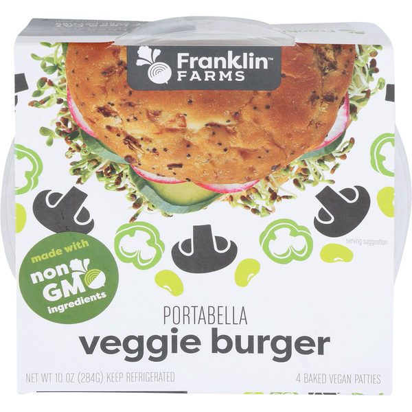 Franklin Farms Veggie Burger, Portabella 10 OZ 4 CT