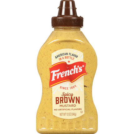 French's No Artificial Flavors Spicy Brown Mustard, 12.0 oz