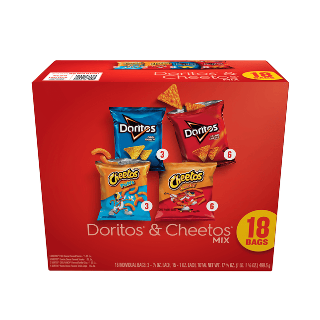 Frito-Lay Doritos & Cheetos Mix Variety Pack Snack Chips, 18 Count Multipack
