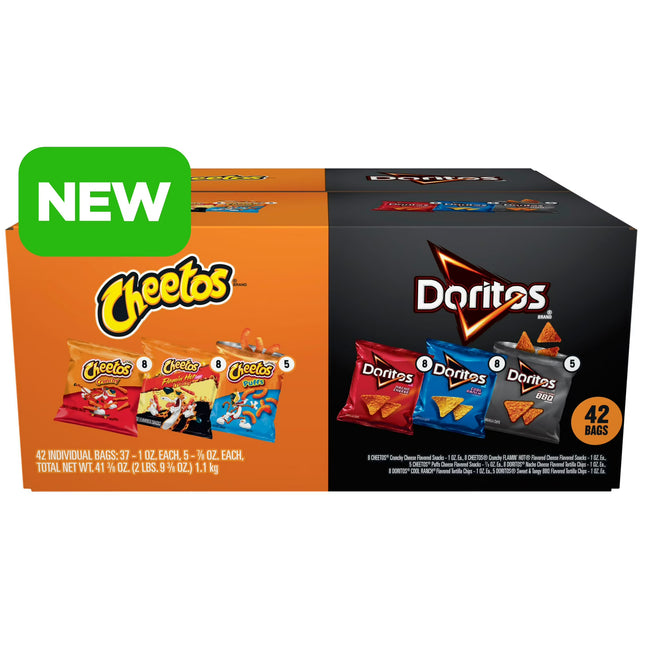 Frito-Lay Doritos & Cheetos Mix Variety Pack Snack Chips Multipack 42 Count