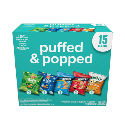 Frito-Lay Snacks Puffed & Popped Mix Variety Packs 9.75 Oz, 15 Ct
