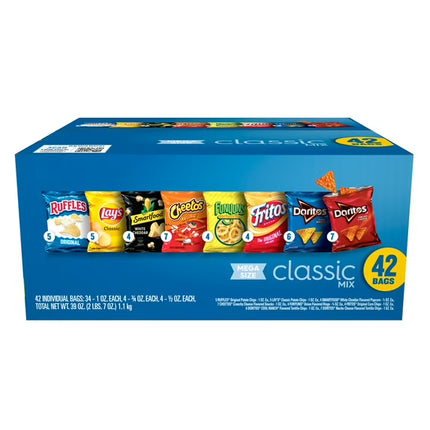Frito Lay Classic Mix Chips Variety Pack, Mega Size, 1 Oz, 42 Count