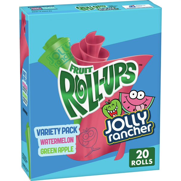 Fruit Roll-Ups Fruit Flavored Snacks, Jolly Rancher, Variety Pack, 20 ct