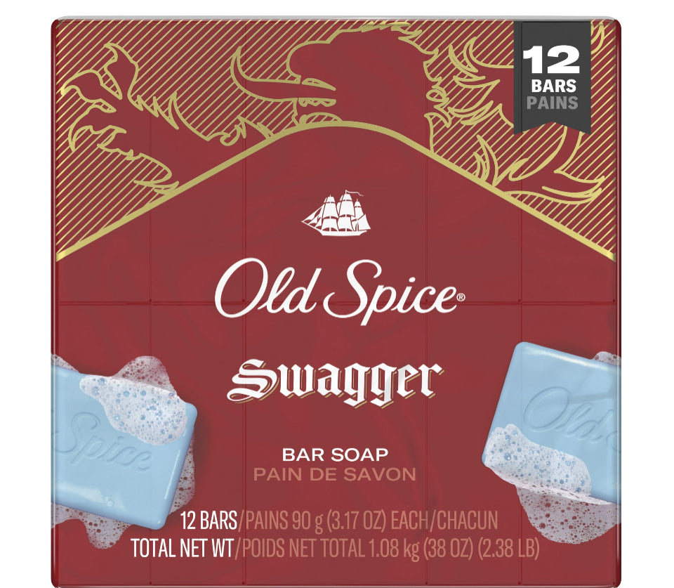 Old Spice Bar Soap for Men, Swagger, 3.17 oz, 12 Bars