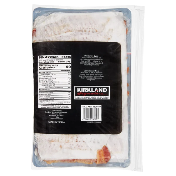 KS Fully-Cooked Bacon, Hickory Wood Smoked, 1 lb