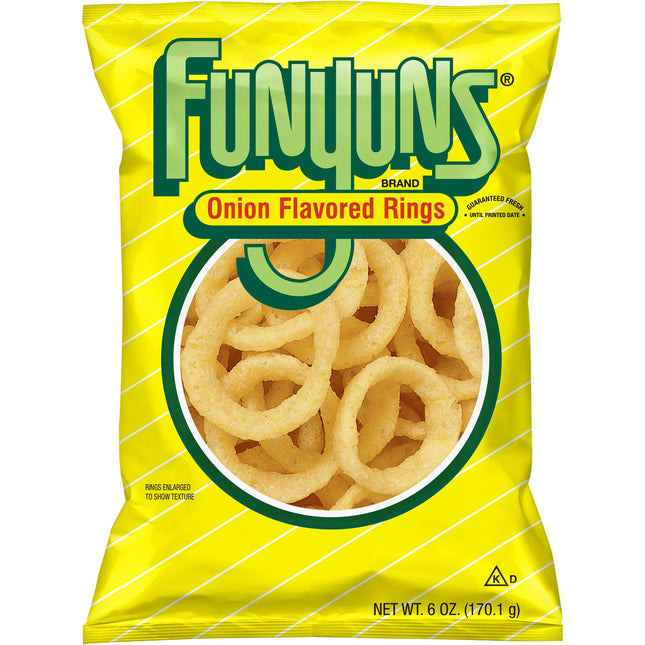 Funyuns Onion Flavored Rings, Snack Chips, 6 Oz Bag