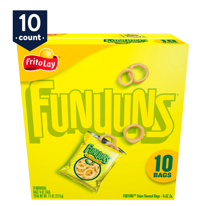 Funyuns Onion Flavored Rings, Crisp Texture, 0.75 oz, 10 count