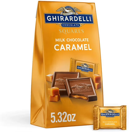 GHIRARDELLI Milk Chocolate Candy SQUARES with Caramel Filling, 5.32 Oz Bag