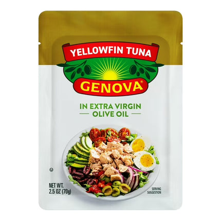 Genova Premium Yellowfin Tuna in Extra Virgin Olive Packet 2.5 oz