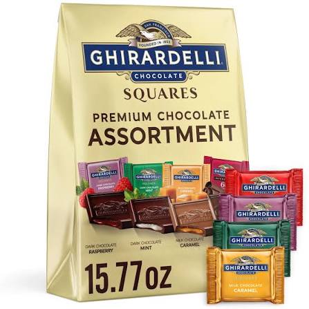 Ghirardelli Milk and Dark Chocolate Squares Assortment, Individually Wrapped, 15.7 oz.