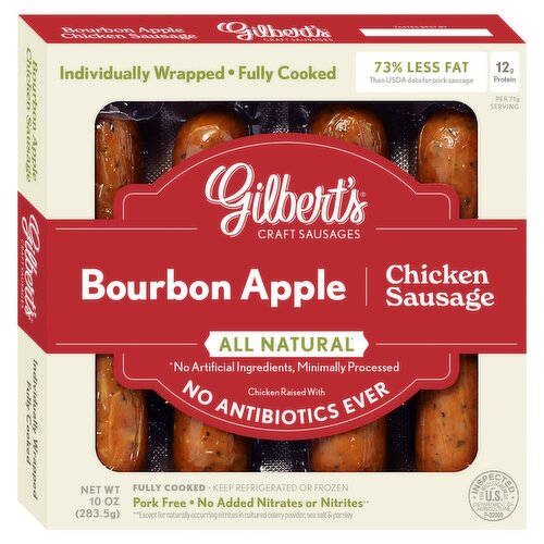 Gilbert's Craft Sausages Bourbon Apple Chicken Sausage, 10 oz