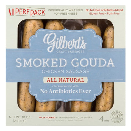 Gilbert's Craft Chicken Sausages, Smoked Gouda 10 oz
