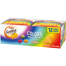 Goldfish Colors Crackers, Snack Pack, 0.9 oz, 12 Count Multi-Pack