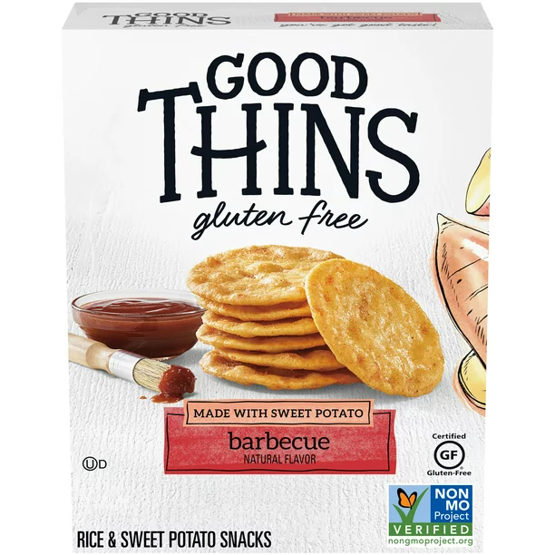 Good Thins Barbecue Rice & Sweet Potato Snacks Gluten Free Crackers, 3.5 oz