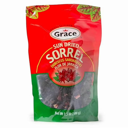 Grace Sun Dried Jamaica Sorrel Flower, 3.5 oz Bag,