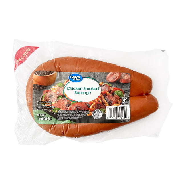 Great Value Chicken Smoked Sausage, 14 oz (Refrigerated)