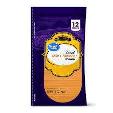 Great Value Mild Cheddar Deli Style Sliced Cheese, 8 Oz Package, 12 Slices
