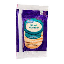 Great Value Muenster Deli Style Sliced Cheese, 8 Oz Package, 12 Slices