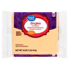 Great Value Singles American Pasteurized  Cheese  12 oz, 16 Count