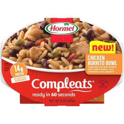 HORMEL COMPLEATS Chicken Burrito Bowl,, 2-9 oz Pk