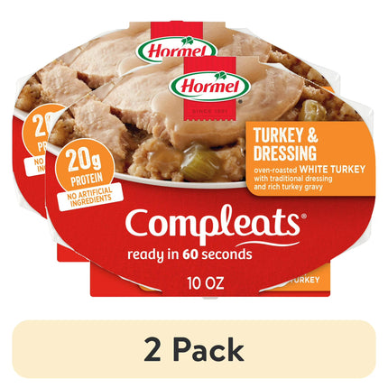 HORMEL COMPLEATS Turkey & Dressing, Shelf Stable, 2-10 oz  Pack Plastic Tray
