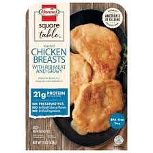 HORMEL SQUARE TABLE Roasted Chicken Breasts & Gravy Entrée, Refrigerated, 15 Oz