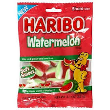 Haribo Watermelon Gummi Candies,, 3.1 oz. Bags