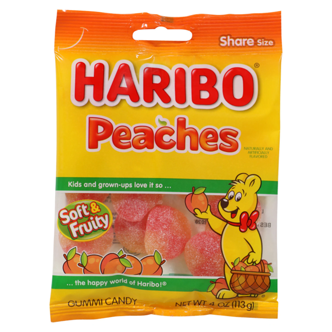 Haribo Peaches Gummi Candies, 4-oz.