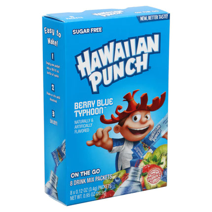 Hawaiian Punch Berry Blue Typhoon Sugar Free Powdermix Drink Mix, 8-ct