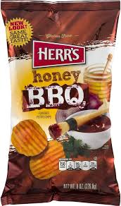 Herr's Honey BBQ Flavored Potato Chips, 2.2 oz.