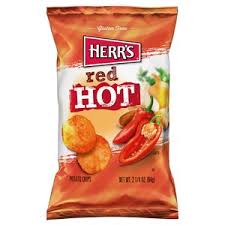 Herr's Red Hot Potato Chips, 2.2 oz.