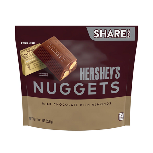 Hershey's NUGGETS Milk Chocolate Almond Candy, Individually Wrapped, 10.1 oz, Bag