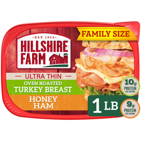Hillshire Farm Oven Roasted Turkey Breast and Honey Ham  16 Oz Variety Pack