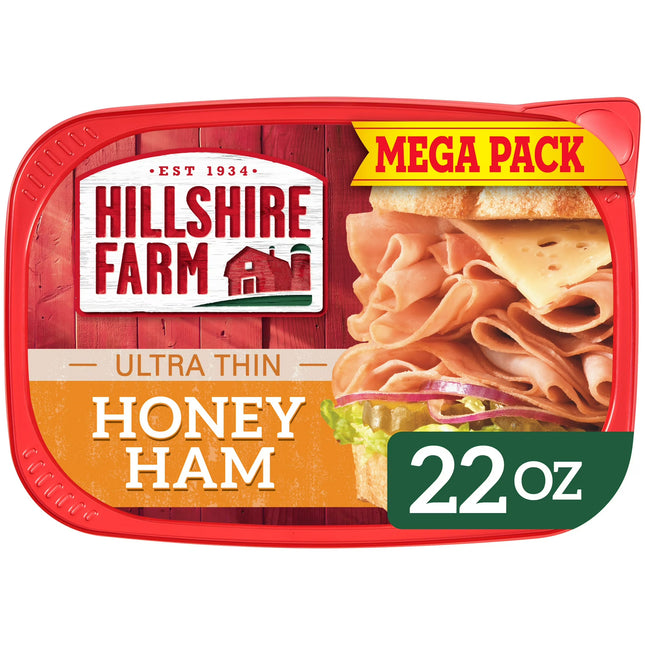 Hillshire Farm Ultra Thin Sliced Honey Ham Deli Lunch Meat, 22 oz Mega Pack