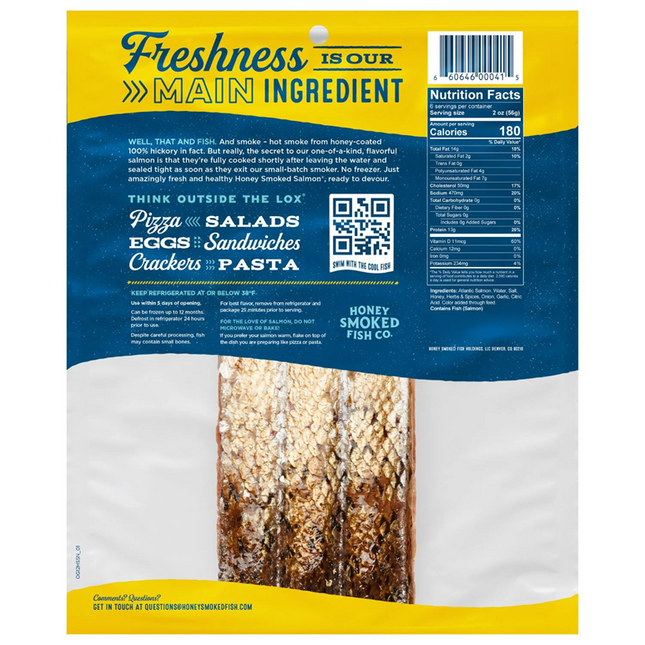 Honey Smoked Salmon, Original Flavor, 12 oz.
