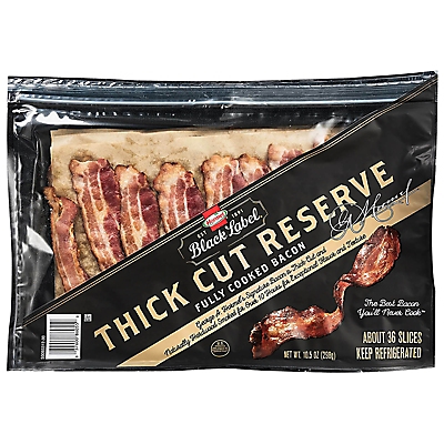 Hormel Black Label Thick Cut Fully Cooked Bacon, 10.5 oz./36 ct.
