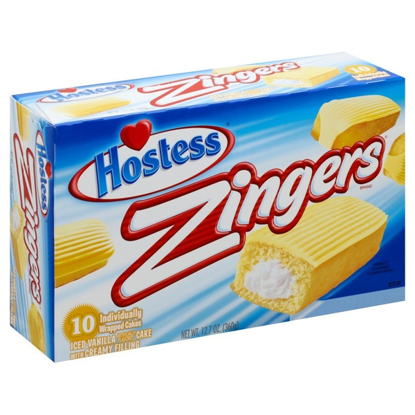 Hostess Iced Vanilla ZINGERS Cake 10 ct 12.7 oz