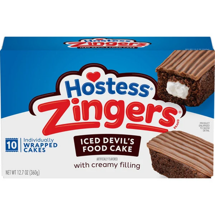Hostess Zingers Iced Devil’s Food Cake, 12.7 Oz. Box (10 Ct.)