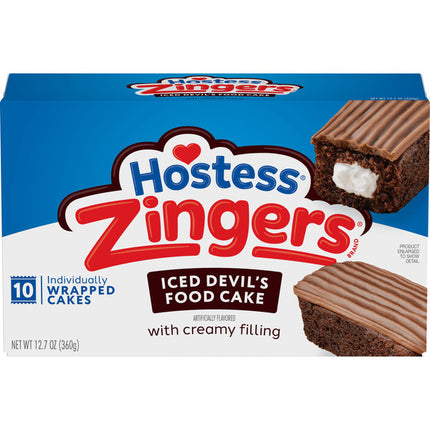 Hostess Zingers Iced Devil’s Food Cake, 12.7 Oz (10 Ct.)