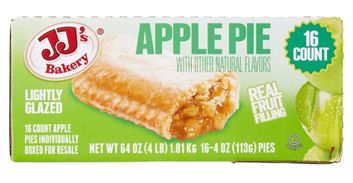 JJ's Bakery, Lightly Glazed Apple Pie, 4 oz, 16-Count