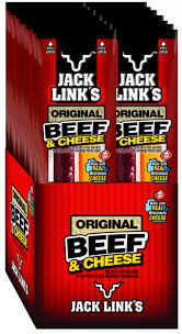 Jack Link's All American Beef Stick, Beef & Cheese, 1.2 oz, 16-count