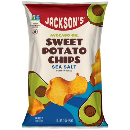 Jackson’S White Potato Classic Kettle Chips with Sea Salt, Avocado Oil, 5 Oz