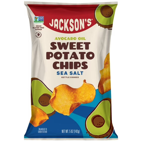 Jackson’S White Potato Classic Kettle Chips with Sea Salt, Avocado Oil, 5 Oz