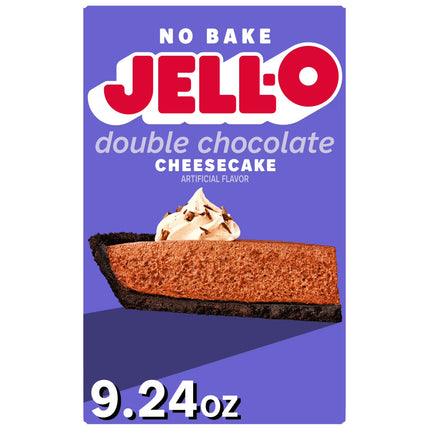 Jell-O No Bake Double Chocolate Cheesecake Dessert Kit with Filling Mix & Crust Mix, 9.24 Oz